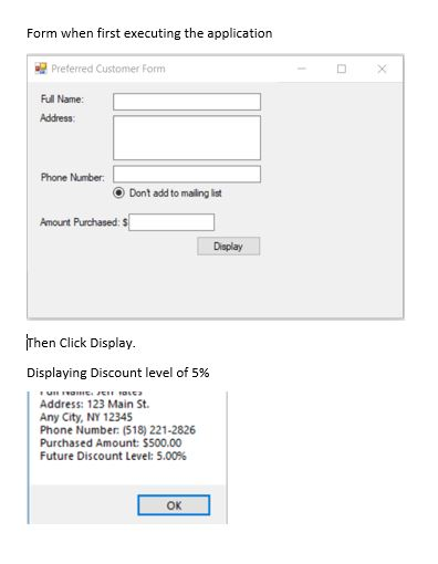 Please complete using C# in Visual Studio A retail store has a