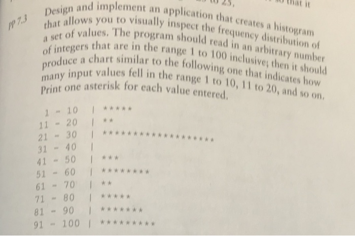  U that ent an application that creates a histogram Design and
