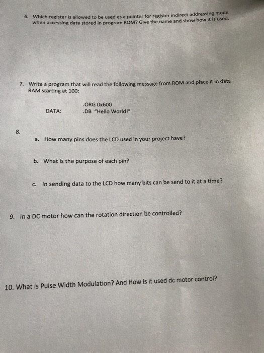  Which register Is allowed to be used as a pointer for