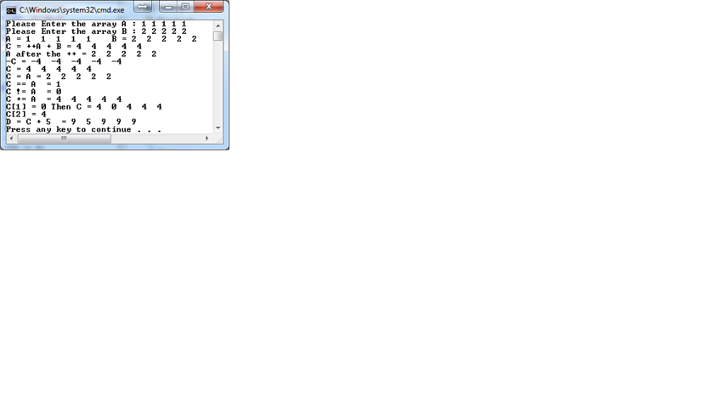 Implement the Array class that is defined below and test it in