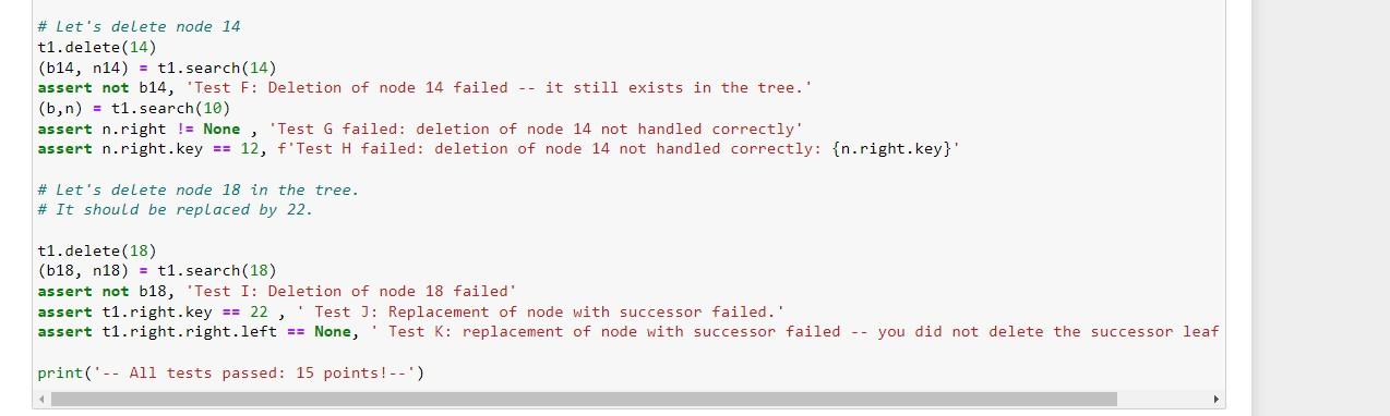 == key: return (True, self) \# your code here \#TODO: Complete the