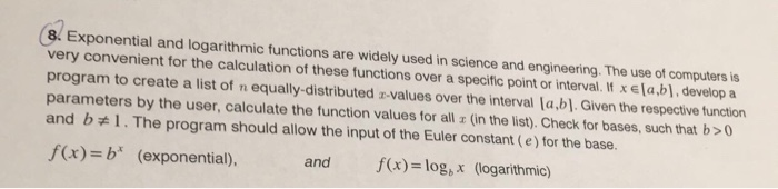  Write a C++ programm in Visuo studio code Exponential and logarithmic
