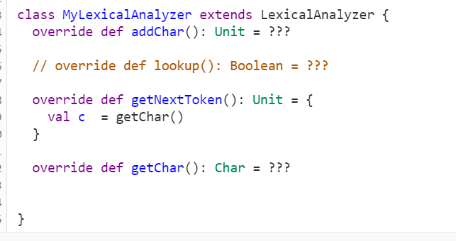 complete Lexical analyzer and Syntax analyzer classes that would create a html