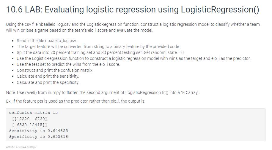 Please answer in Python Code taking into consideration the below output example