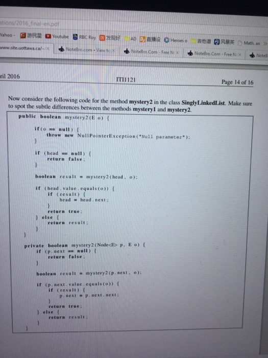NoteBro.com Free Nox NoteBro.Com Free N Consider the class SinglyLinkedList outlined below: