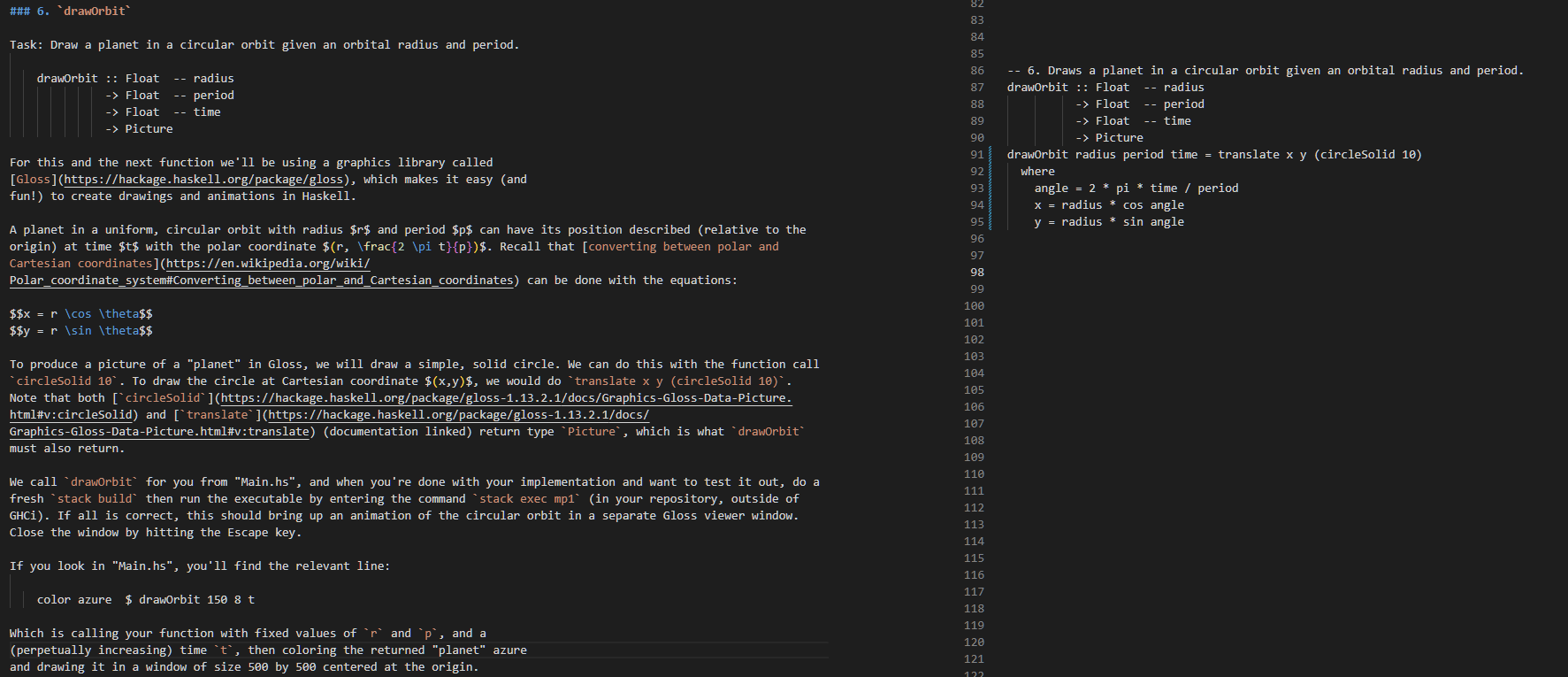  Code is in Haskell; I can't seem to get this to