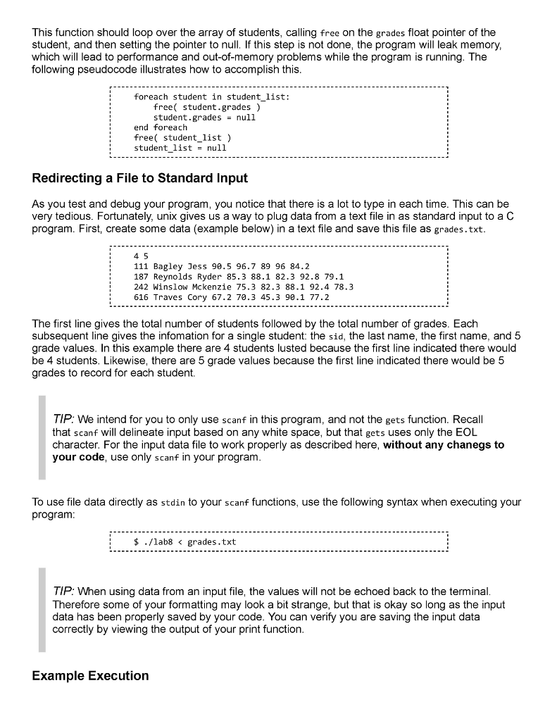 redirect a file to stdin Overview For this lab, you will input
