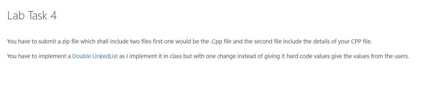  Lab Task 4 You have to submit a zip file which