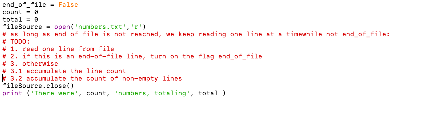the folder where your program is to reside. You are asked to