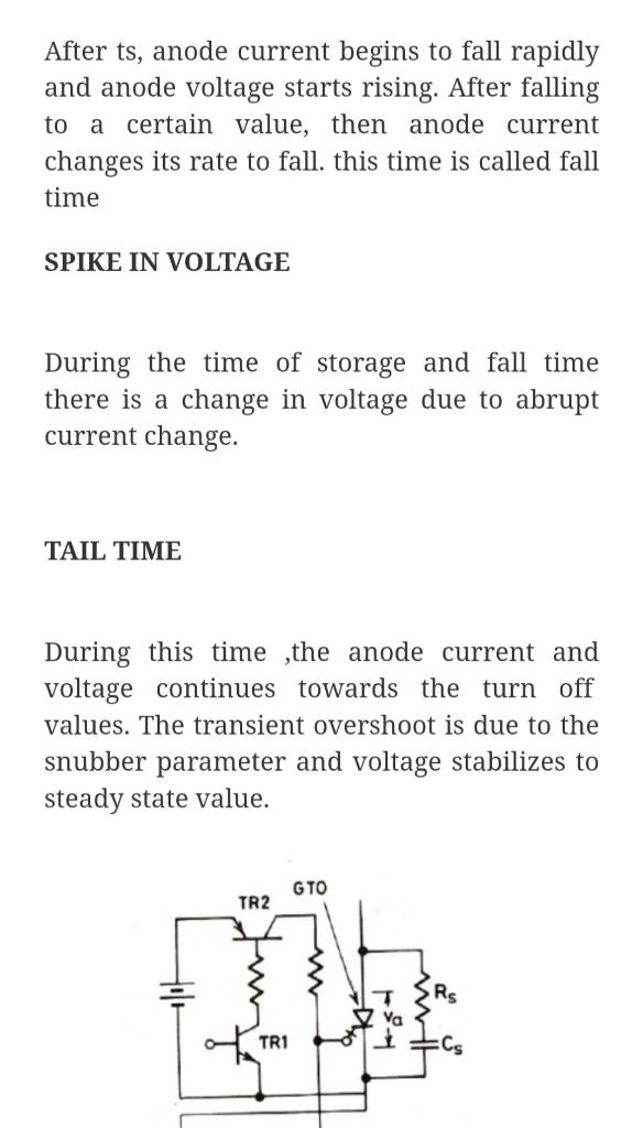Computer science... After ts, anode current begins to fall rapidly and anode