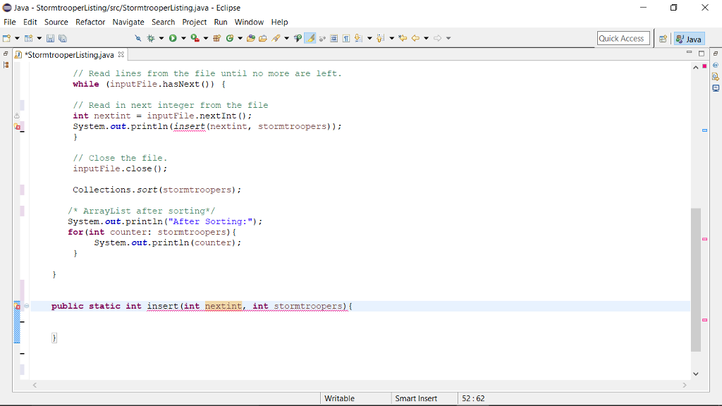 ascending order. Below are the directions I am going off of, and
