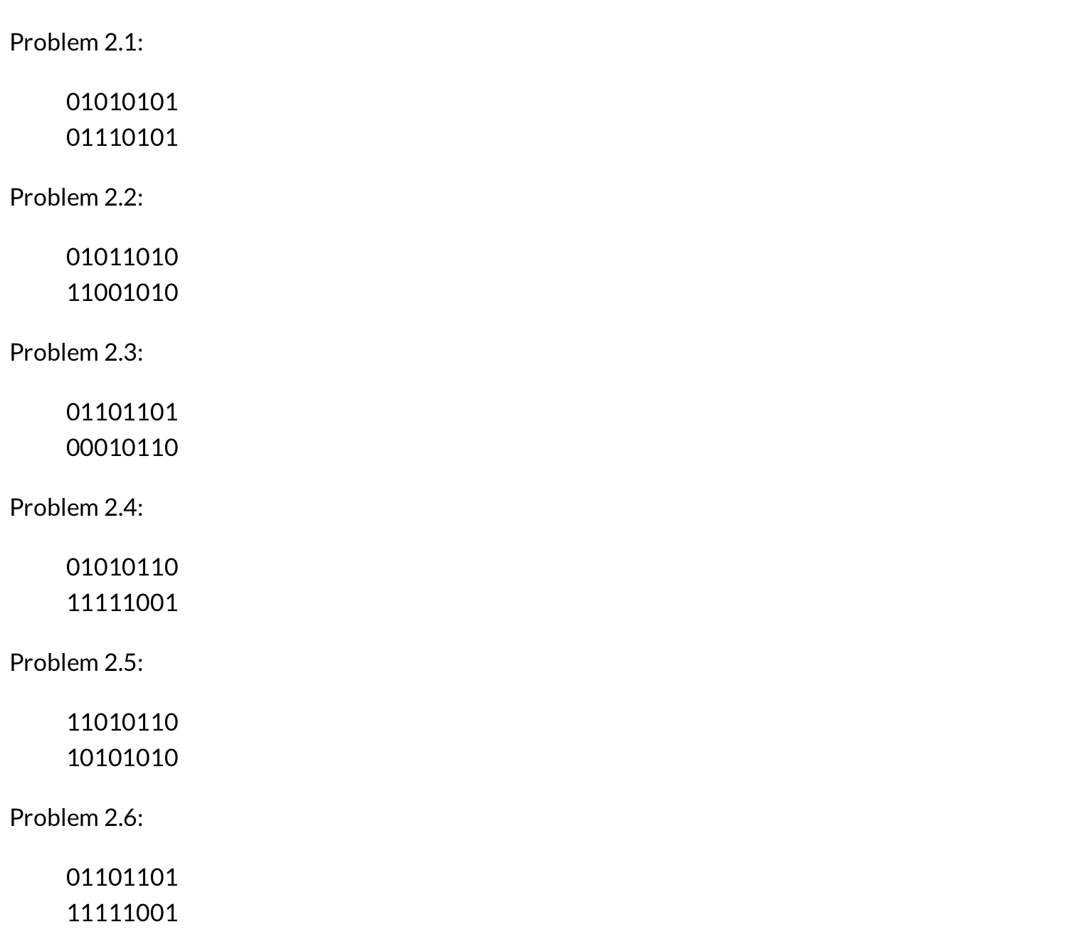  Explain the rule of binary addition and solve these problems Problem