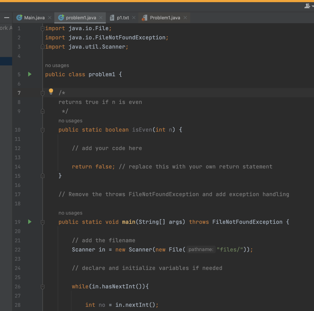 the starter code is provided and the input file is also provided.