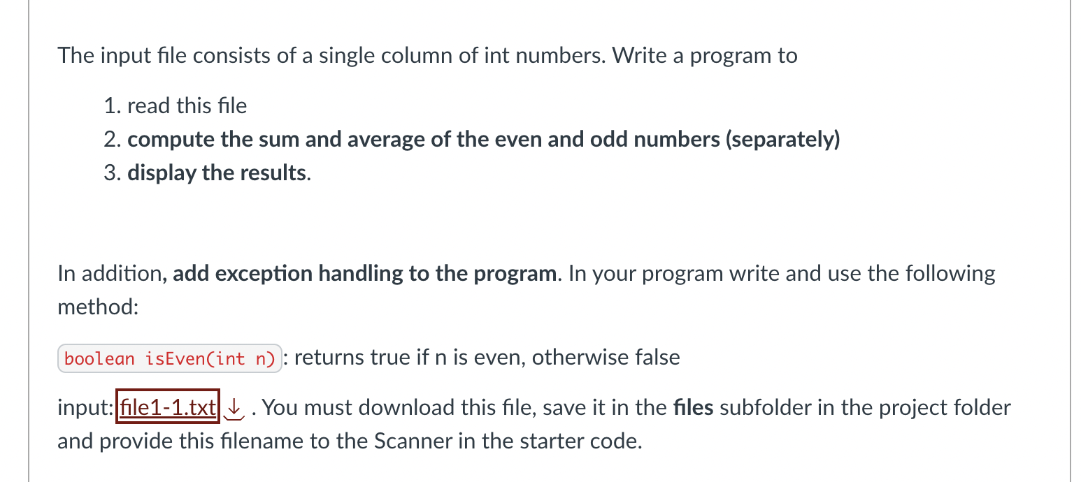 I/ declare and initialize variables if needed while(in.hasNextInt())\{ int no = in.