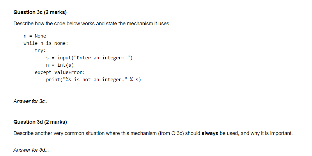 (12 marks) Question 3a (2 marks) List two (2) benefits of using