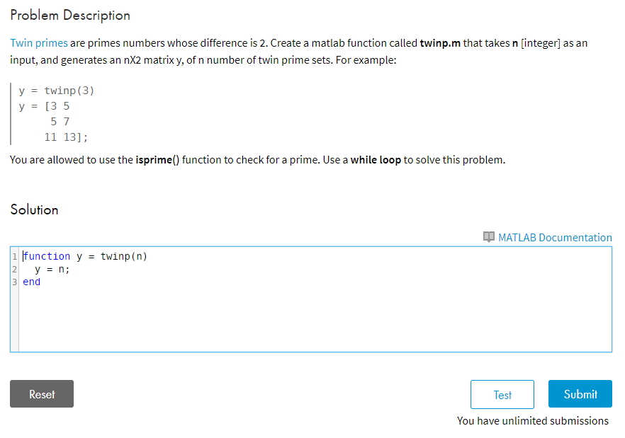  Twin primes are primes numbers whose difference is 2. Create a
