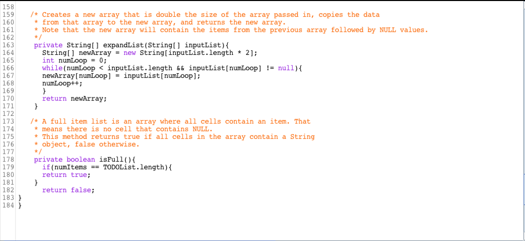 by a String object. 3 * The list is implemented by a