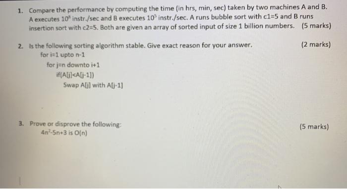  1. Compare the performance by computing the time in hrs, min,