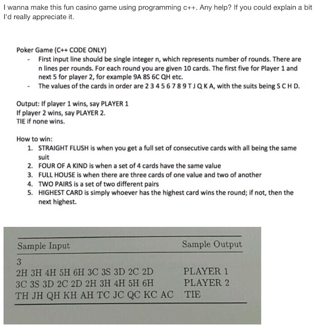  I wanna make this fun casino game using programming c++. Any