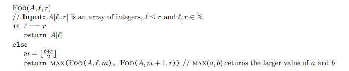 Using the recursive algorithm a. Suppose A = {7, 12, 8, 5,