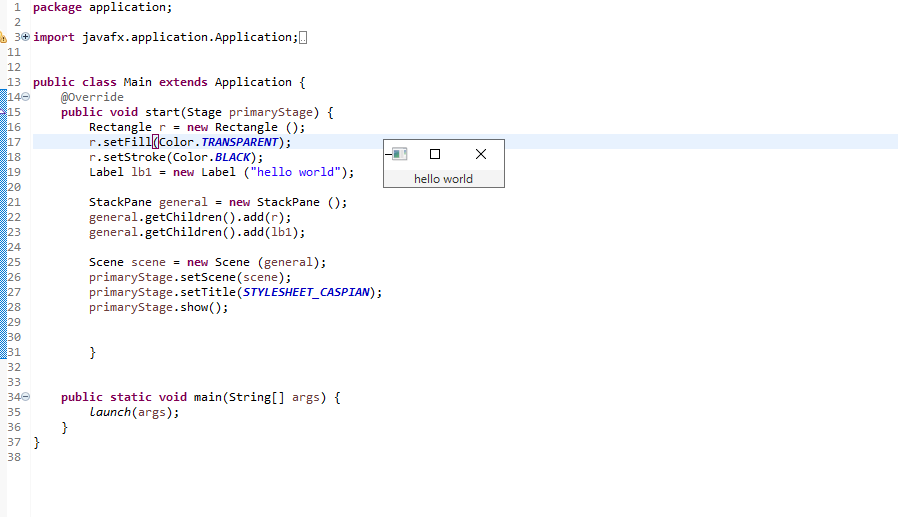 I am trying to write a label on a shape, but