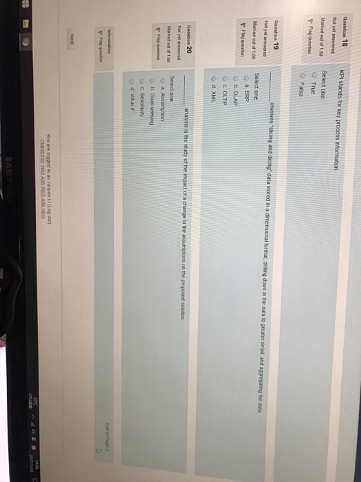  KPI stands for key process information Select one: True False _____