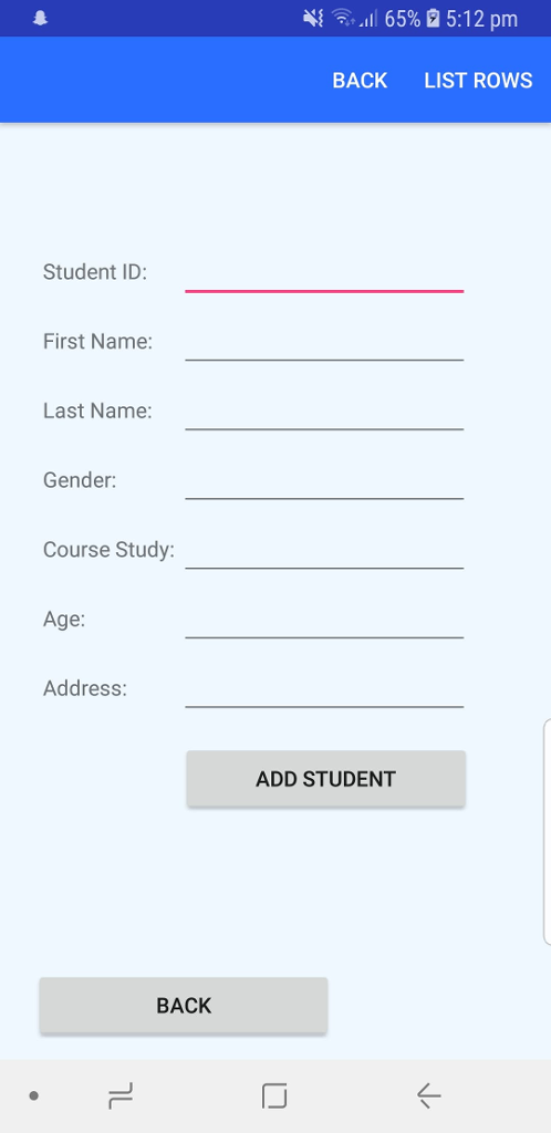 In Android Studio, how do I display only "list rows" function on