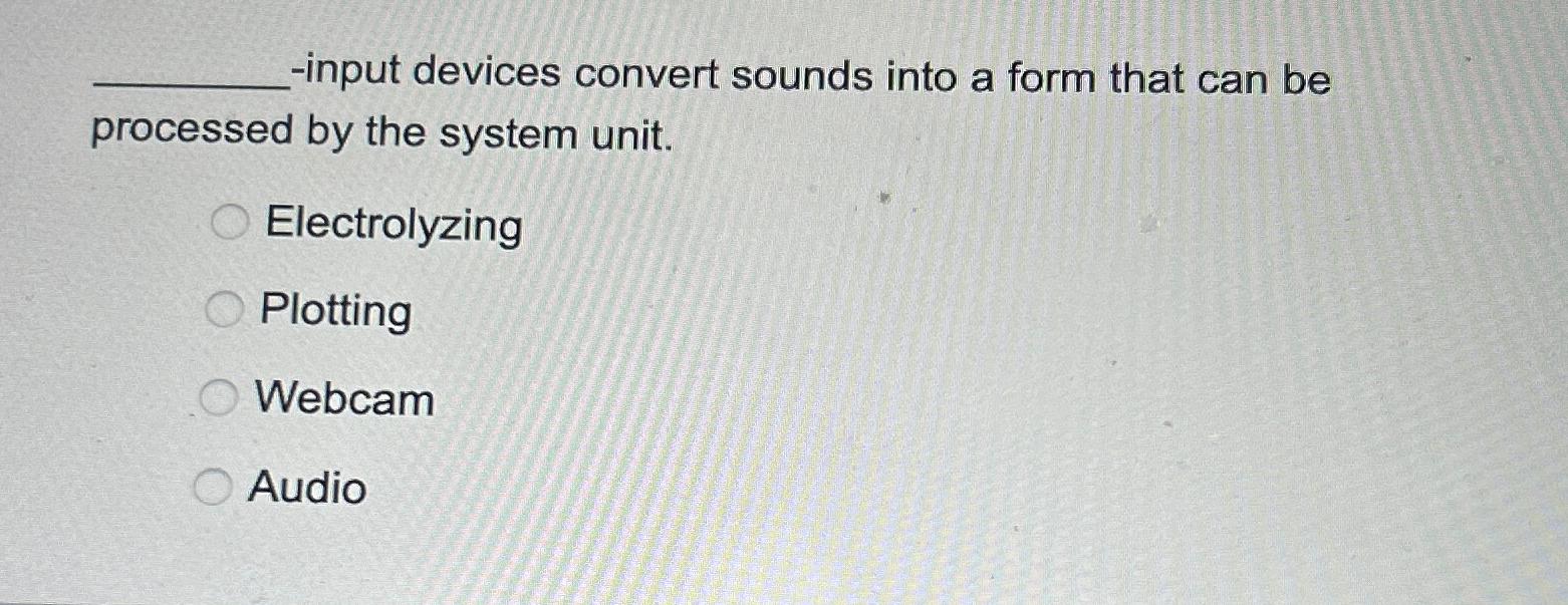  -input devices convert sounds into a form that can be processed