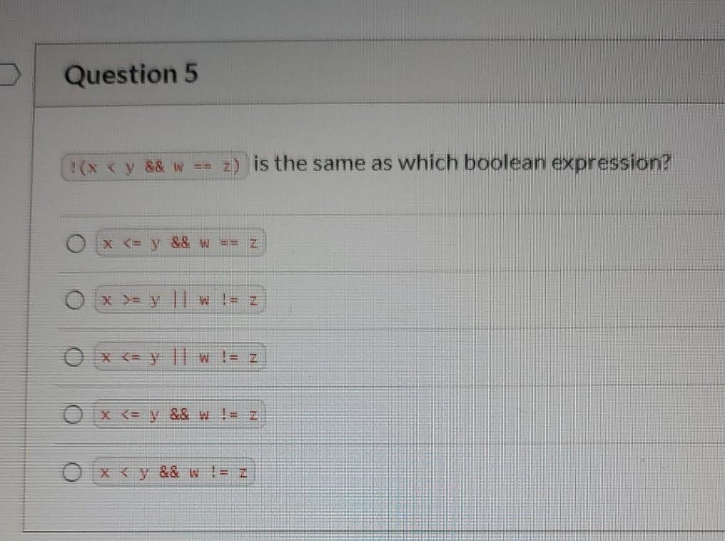 || B) A || (!A && !B) A && (A && B)