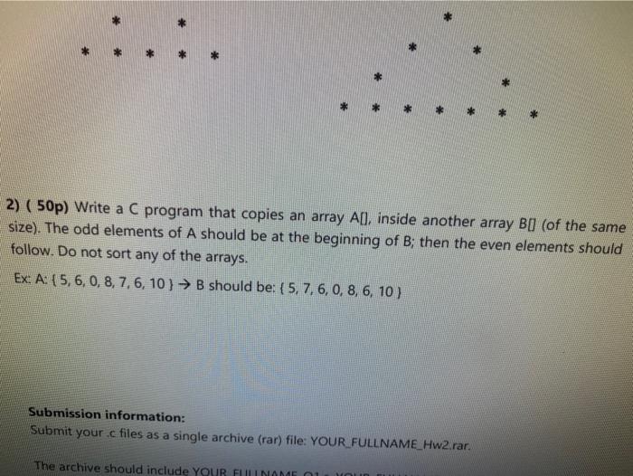  2) ( 50p) Write a C program that copies an array