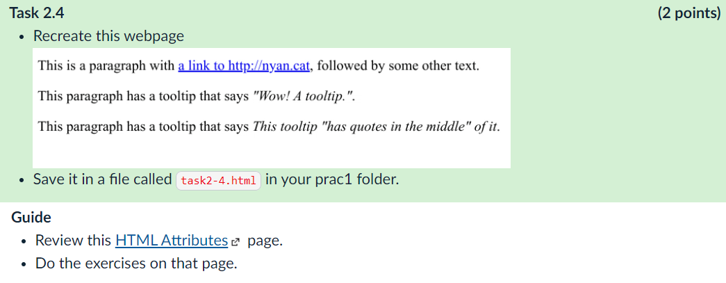 html (2 points) Task 2.4 Recreate this webpage This is a