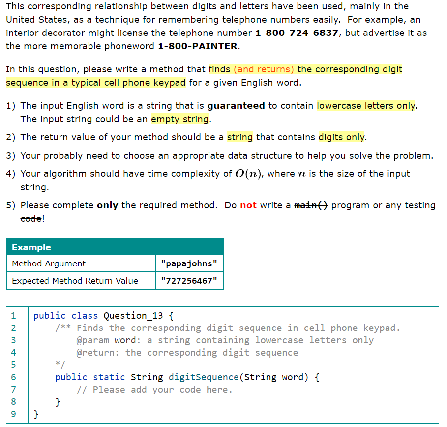 (from 2 to 9) corresponds to some letters (see below). 1 2