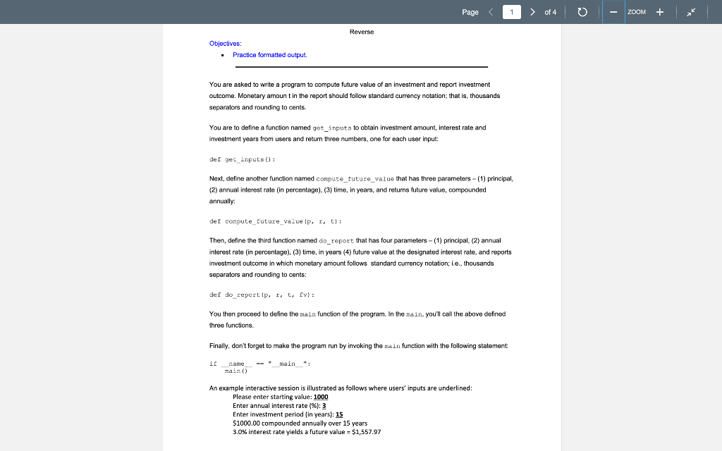  use python format and follow the instructions(green word) please if it's