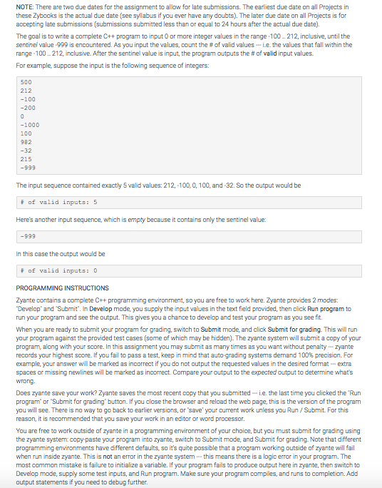 C++ on zybooks NOTE: There are two due dates for the assignment