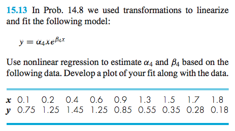  **** MATLAB CODE **** We used transformations to linearize and fit