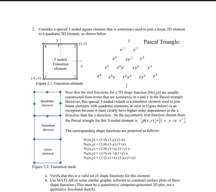  2. Consider a special 5 noded square element that is sometimes