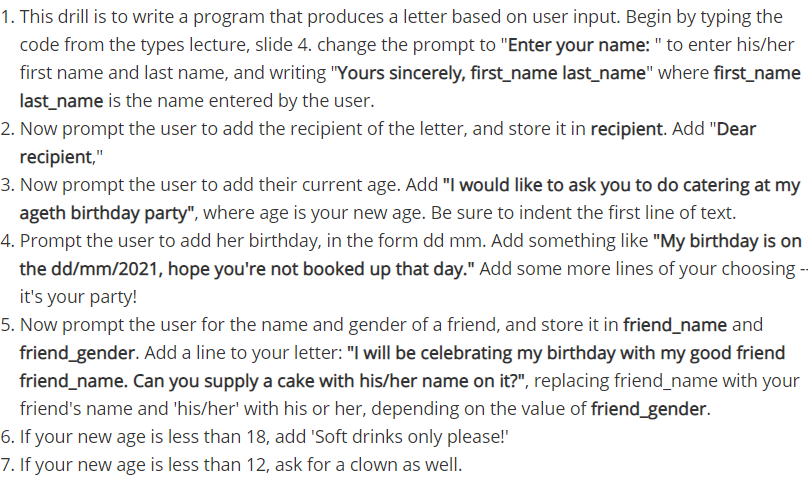  C++ language 1. This drill is to write a program that