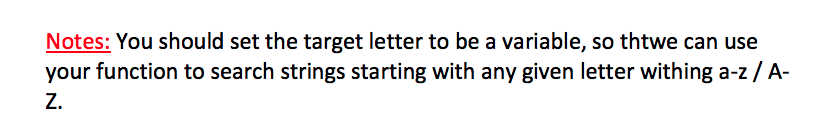strings (already sorted), that returns the indexes of all the strings whose