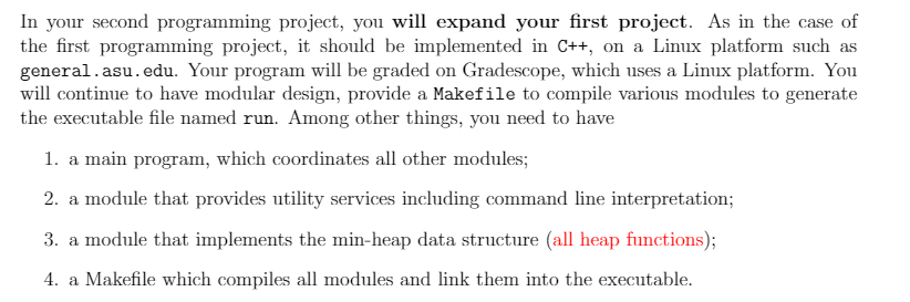  In your second programming project, you will expand your first project.