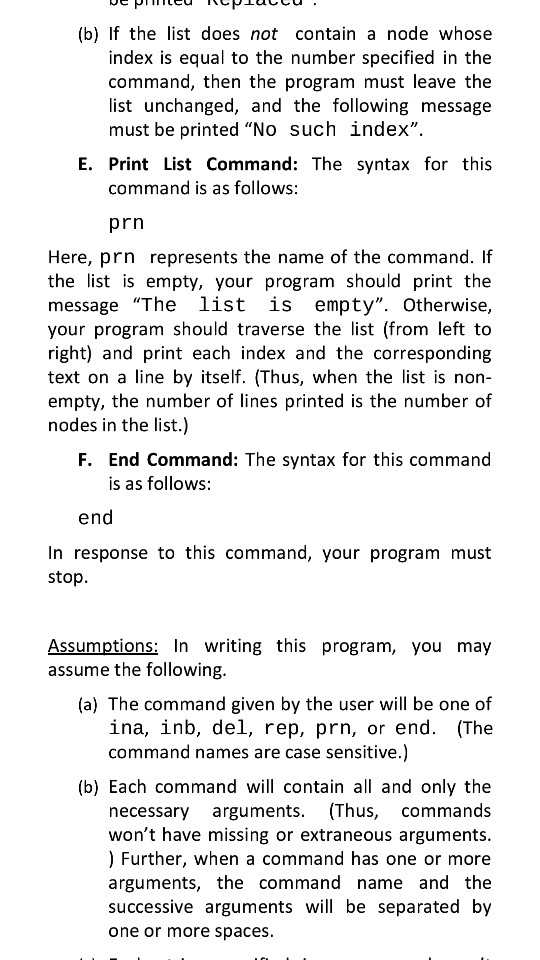 commands. When a command requires output, it must be written to stdout.