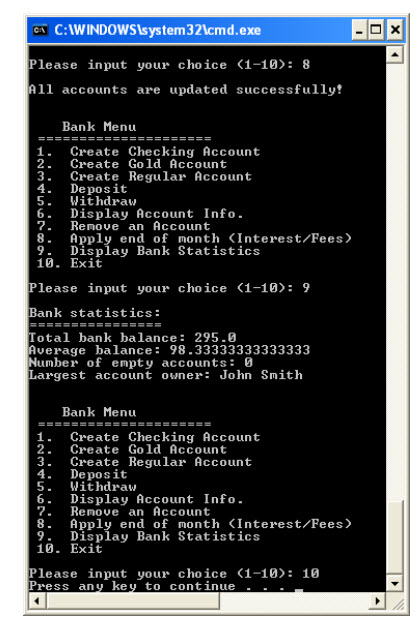 Gold, and Regular. Information common to all account types include account number,