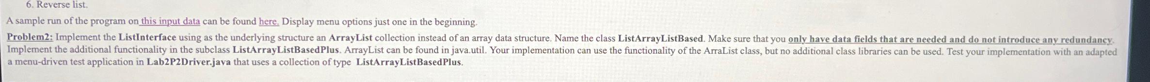  Reverse list. A sample run of the program on this input