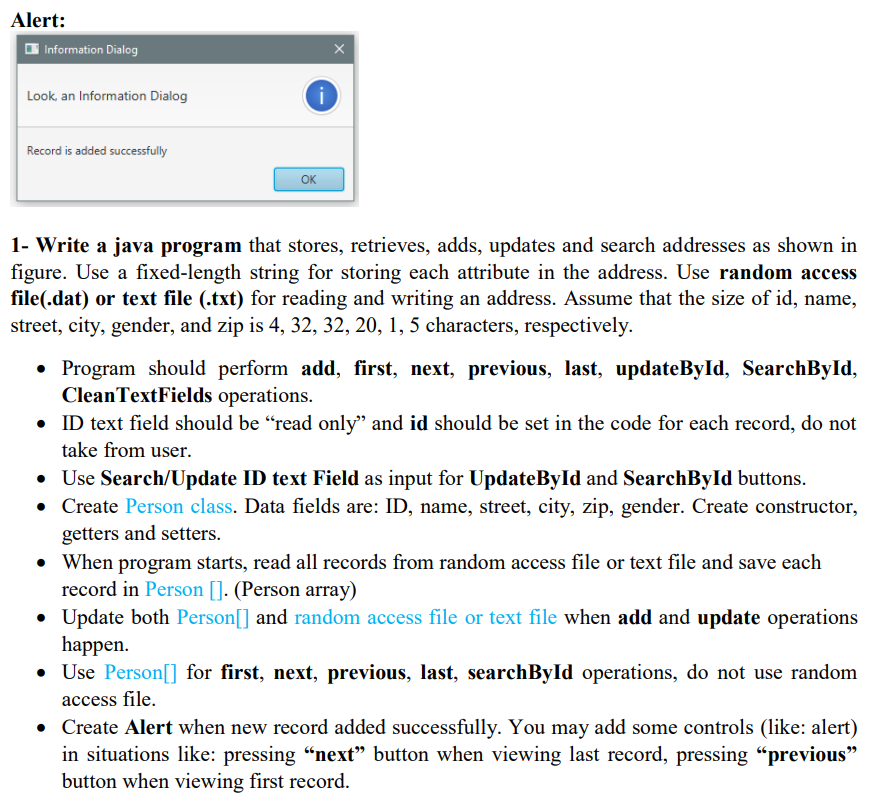 (text Field, label, button, alert, stage..) with coding. Do not use "scene