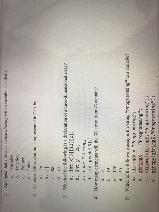  I) An object that allows us to use aliasing with a