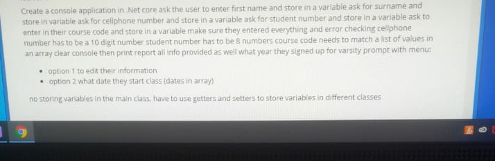  c# Create a console application in.Net core ask the user to