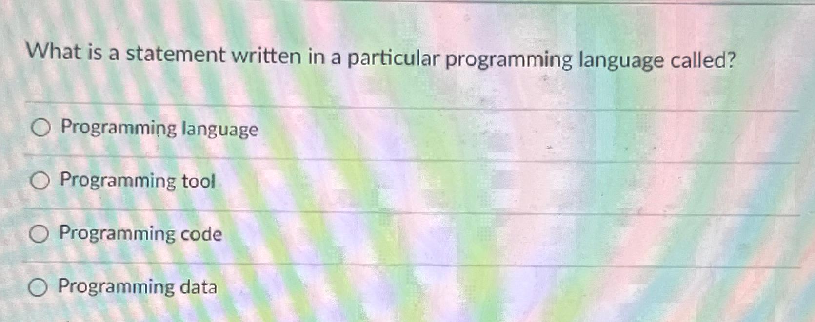  What is a statement written in a particular programming language called?