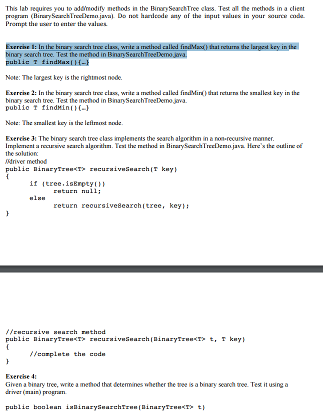  public class BinaryTree { private T data; private BinaryTree parent; private