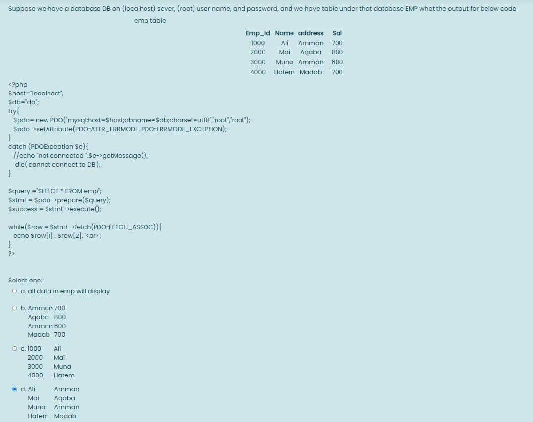 Suppose we have a database DB on (localhost) sever, (root) user
