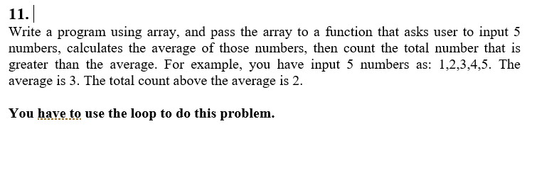  Write a program using array, and pass the array to a