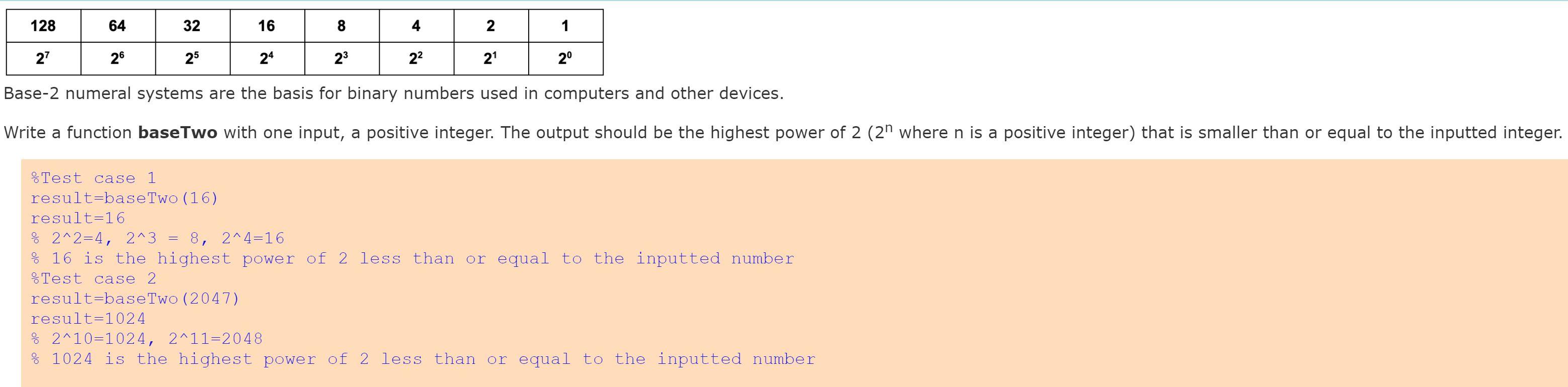 NEED MATLAB CODE Base-2 numeral systems are the basis for binary numbers